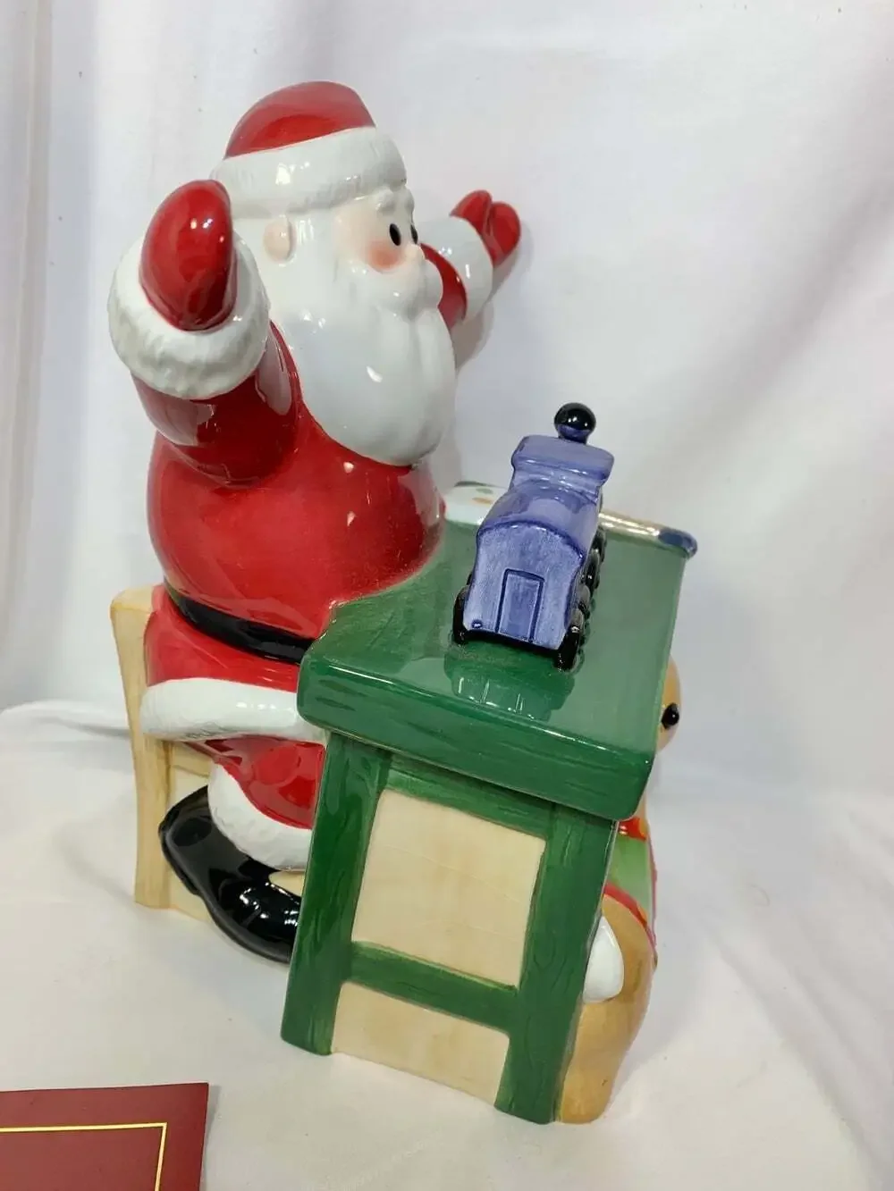 Santa’s Workbench Lenox with Rudolph cookie jar